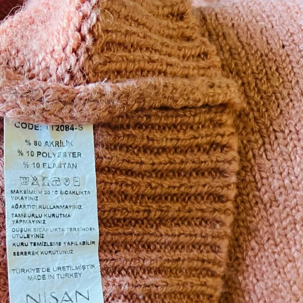 Pink Ruffle Crop Knit Sweater Women’s Size XL Cottagecore - Picture 12 of 12